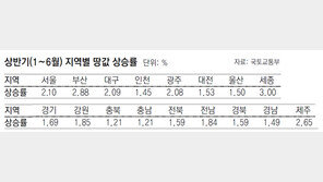 ‘치솟는 땅값’ 상반기 1.84% 상승… 9년만에 최고