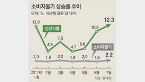 채소-수산물 가격 급등에 소비자물가도 들썩