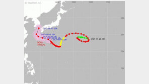 경로 예측불허 태풍 ‘노루’, 역대 최악으로 꼽히는 ‘매미’와 비교해 보니…