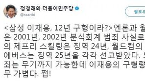 특검 이재용에 징역 12년 구형…정청래 “뇌물죄 무기까지 가능한데 너무 가볍다 쩝!”