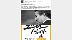 박원순 “내일 밤 시청광장은 노무현입니다”