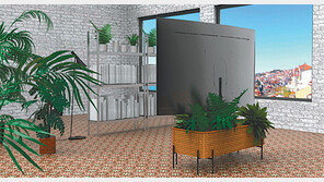 TV 스탠드가 선반이 되고 화분도 되네