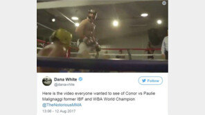 UFC 회장, 맥그리거 ‘기 살려주는’ 영상 공개…복싱계 등 반발