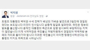 박지원 “문재인 대통령, 류영진 식약처장 경질해야”