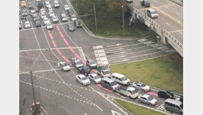 혜화동 로터리 등 20곳 분홍색 주행유도선 설치