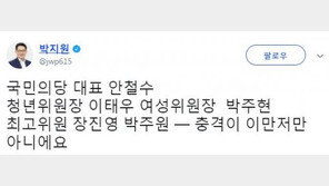 안철수 당대표 선출…박지원 “충격이 이만저만 아니에요”