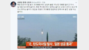 북한 미사일 발사…신동욱 “북한 짝사랑 X무시 당하는 꼴”