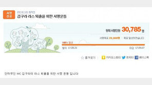 김구라 논란 계속…김구라 ‘라스 퇴출’ 청원 ‘3만명’ 돌파
