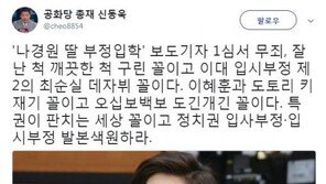 신동욱 “나경원 딸 보도기자 1심서 무죄, 최순실 데자뷔 꼴”