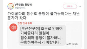 부산 침수, 진구 가야굴다리에 차 ‘둥둥’ …이번에도 뒷북 재난 문자?
