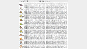 [오늘의 운세]9월13일
