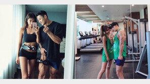 ‘16세 연상연하 몸짱 커플’ 김준희♥이대우, ‘헉!’ 소리 나는 커플샷 보니…