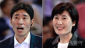 삼성화재 신진식·현대건설 이도희 감독, 데뷔전서 승리 합창