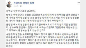 민병두 “‘문정인 비판’ 송영무, 대통령 인사권에 대한 도전”