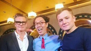 “20분 금방 가”…김영철, ‘킹스맨’ 콜린퍼스-태런 에저튼과 ‘찰칵’