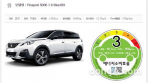 푸조 5008, 국내 연비 ‘역전’… “1.6보다 연비 좋은 2.0”  