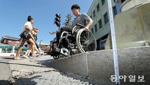 “죽음과 싸우는 횡단보도 휠체어”