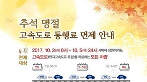 3일부터 고속도로 통행료 면제…전국 고속도로교통상황은?