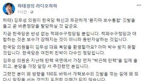 하태경 “김무성 탈당, 낙동강 오리알 되는 길”