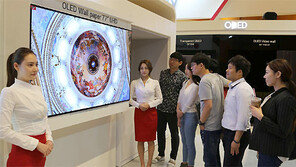 벽에 걸린 LG디스플레이 초고화질 OLED