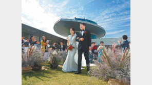 백화점 옥상정원의 ‘작은 결혼식’