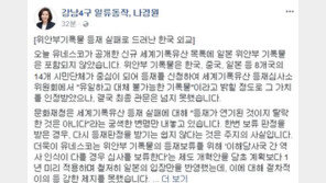 나경원 “위안부 기록물 유네스코 등재 실패, 한마디로 외교적 실패”