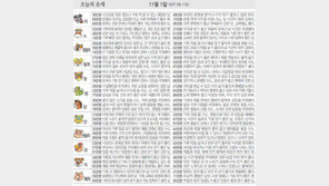 [오늘의 운세/11월1일]