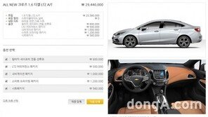 쉐보레, ‘신형 크루즈 디젤’ 사전계약 개시… 가격은 2249만~2944만원