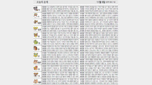 [오늘의 운세]11월 9일