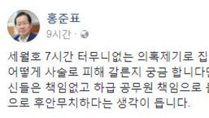 홍준표 “세월호 7시간은 터무니 없는 의혹제기, 유골 은폐 120시간은?”