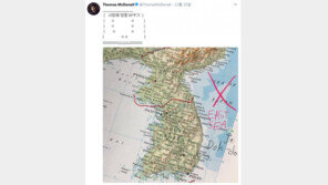 ‘명예 한국인’ 별명 토마스 맥도넬, “일본해(X), 동해(O)” 지도로 ‘환호’