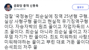 신동욱 “최순실 25년 구형, 사실상 사형…자기 무덤 자기가 판 꼴”