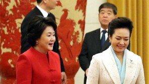 상대 국가 상징색 옷 입은 정상 부인들