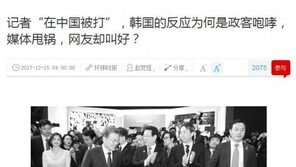 中언론 “중국경호원 기자폭행? 韓 네티즌은 경호원 칭찬-기자 행동 의심”