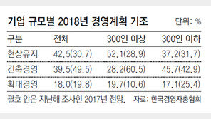 300인이상 기업 37%… “내년부터 경기회복”