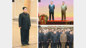 김정은 ‘나홀로 참배’… 先代와 동급 과시