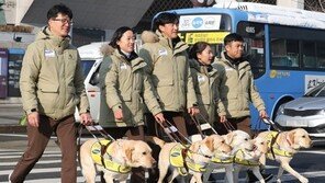 “시각장애인 돕기 위한 훈련 중입니다”