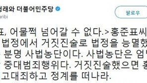 ‘洪 척당불기 논란’ 정청래 “홍준표 거짓진술 했으면  사법농단, 정계 떠나라” 