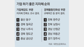 대한상의, 전국 228개 지자체 조사 ‘기업환경지도’ 발표