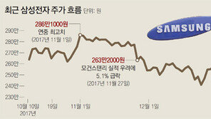 원高-반도체 비관론에… 삼성전자 주가 뚝뚝뚝