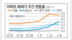 [아파트시세]서울 아파트값 0.53% 올라… 신도시도 0.32% 상승