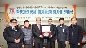 김해 젤미마을 7단지 부영 e-그린 6차 입주자대표, 부영그룹에 감사패 전달