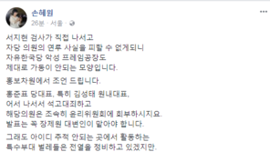 손혜원 “홍준표-김성태, ‘성추행 연루’ 최교일 윤리위 회부하고 석고대죄 하라”