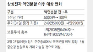 주주 문턱 낮춰 황제株서 국민株로… 삼성전자 주식 50대1 액면분할