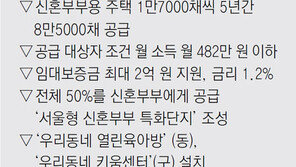 신혼부부 임대주택 8만5000채 공급
