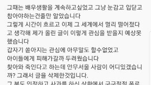 ‘조재현 겨냥 미투’ 배우 최율 “글 삭제 이유? 찾아와 죽인다고 하는데…”
