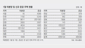서울-세종은 아파트 ‘완판’… 지방은 미분양 늘어 ‘한숨’