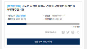 “‘조두숭 만평 논란’ 윤서인 처벌해 달라” 靑 청원, 20만 명 돌파
