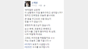 손혜원 “정치인 안희정 오늘부로 끝…피해자 보호·엄정 수사 요구”