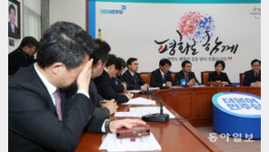 [청계천 옆 사진관]민주당 강타한 안희정 후폭풍… 회의장 표정 살펴보니